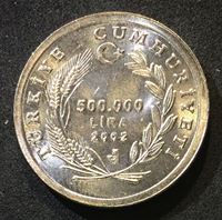 Изображение Турция 2002 г. • KM# 1161 • 500 тыс. лир • овца • регулярный выпуск • MS BU люкс! ( кат.- $3,00 )