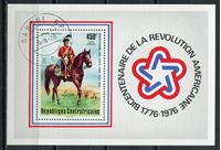 Изображение Центральноафриканская Республика 1977 г. SC# C144 • 500 fr. • 200-летие Американской революции • авиапочта • Used(ФГ) XF • блок