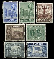 Изображение Ямайка 1945 - 1946 гг. • Gb# 134-40 • 1 ½ d. - 10 sh. • Принятие новой Конституции (первый выпуск 1945 г.) • MH OG VF • полн. серия ( кат.- £7,5 )