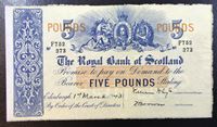 Bild von Шотландия 1943 г. • P# 317c • 5 фунтов • RBS (1.03.1943) • регулярный выпуск • XF+